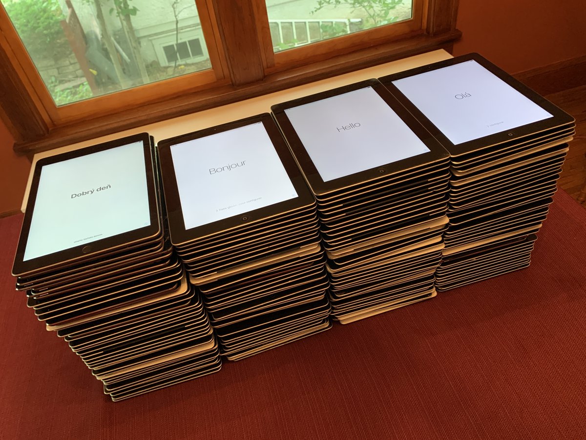 RDKLInc's tweet image. These fully working iPads should be going to families in need, but they will be scrapped instead because they are Activation Locked and @Apple won’t help.  #righttorepair #wwdc