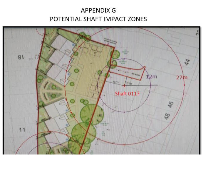 Geoinvestigate's tweet photo. #Geoinvestigate #coal #mining #risk #assessment #CMRA for new #housing #development identifies depression in rear garden as possible position of #CoalAuthority #mine #shaft 'best fit' plot - 011. #Shallow #mineworking & #mineentry #rotarydrilling #siteinvestigation to follow. https://t.co/qwZK9it3Oc