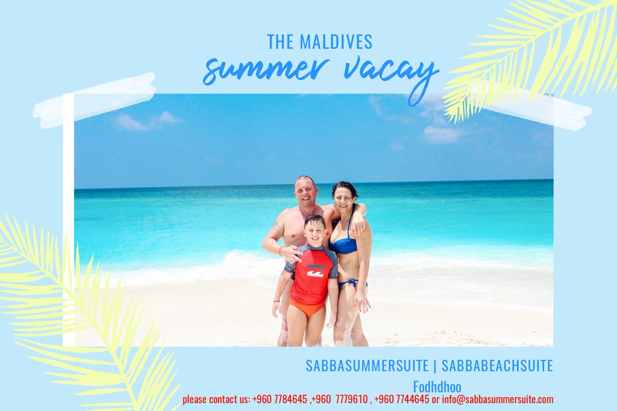 sabbatravels's tweet photo. It is a true tropical paradise 🌠🏖️

Visit | #fodhdhoo #MALDIVES #sabbasummersuite #sabbabeachsuite 

For Booking
✉ reservation@sabbasummersuite.com
📲+960 7784645 ,+960  7779610 , +960 7744645 

#TheSunWillShineAgain #travel #tourist #memories #family #friends #couplegoals https://t.co/p75Or6JI2I