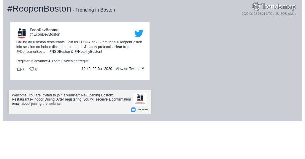 Trendsmap Boston tweet media