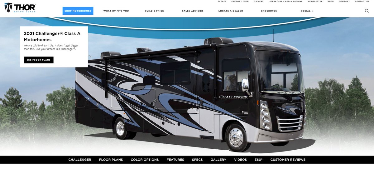 Xantrex's tweet photo. Unleash your wanderlust with the 2021 Challenger® Class A motor home from @ThorMotorCoach. Equipped with a Xantrex FREEDOM X inverter, this motor coach lets you create your own adventure. #FREEDOMinverter https://t.co/j8x9FQWDns https://t.co/cOqjiF5iDp