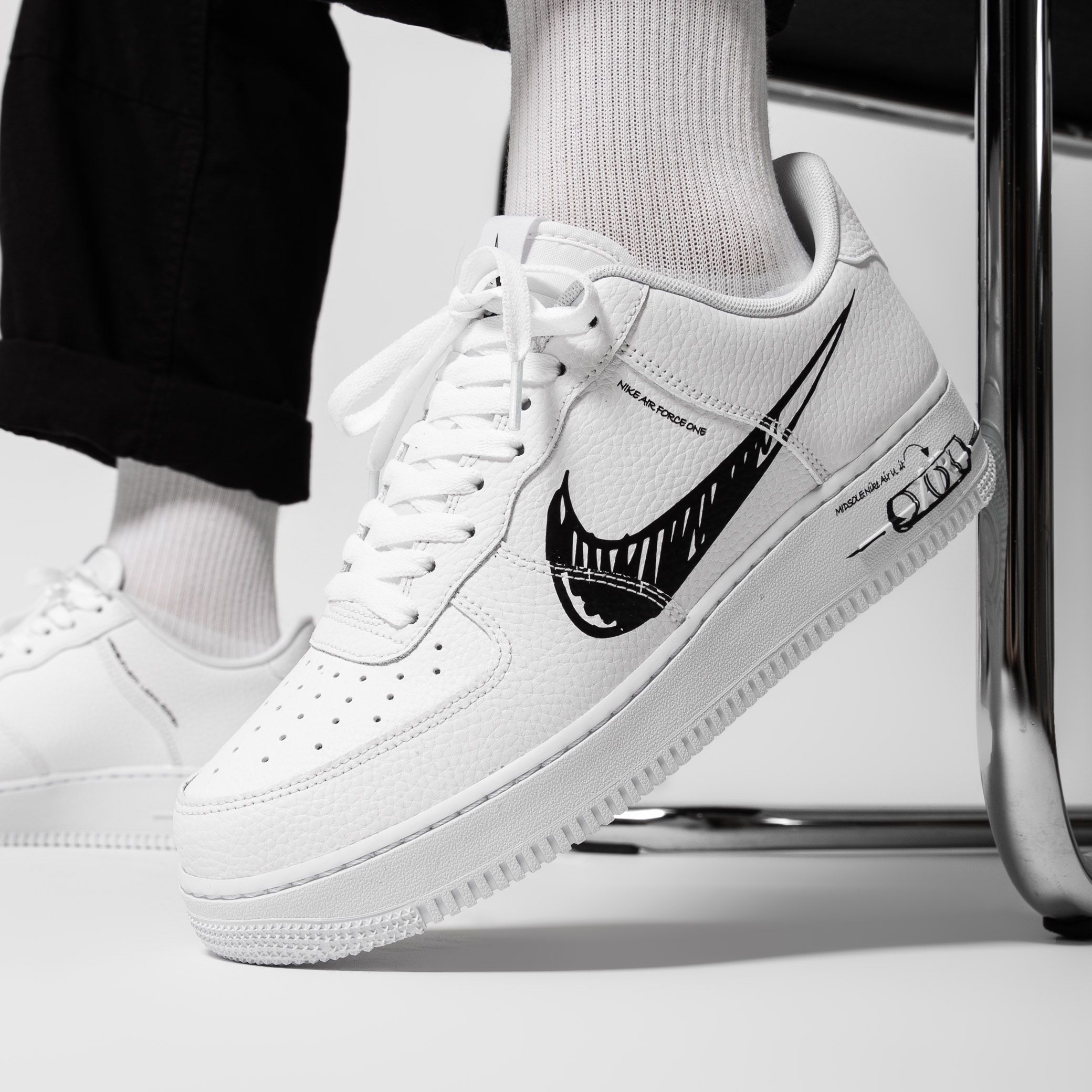 Nike Air Force 1 LV8 Utility Sketch White/Black-White - CW7581-101