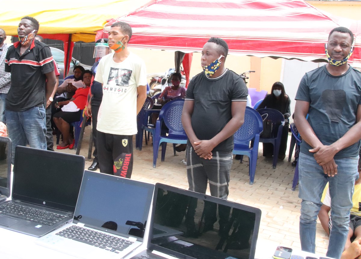 POLICE PARADE 24 CYBERCRIME SUSPECTS INCLUDING ONE FEMALE·     Three (3) brothers arrested for running fake Frank Mba Foundation Facebook and Bank Accounts