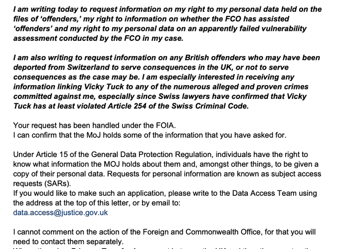 SUSANBR47706704's tweet photo. @DominicRaab @DanielaCalota1 @BrunoRguezP Perhaps you could insist that the #Swiss authorities bring all perpetrators of crime against British citizens to justice, including #Geneva Minister of Education's husband, #PascalEmery, for falsely exonerating #VickyTuck @CharterhouseSch in spite of @hmpps record! #Case6506051 https://t.co/mPV3VXT8x2