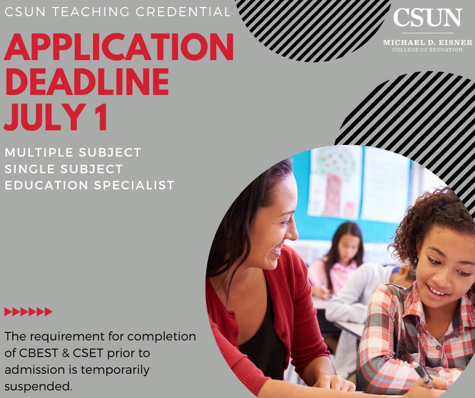 EisnerEducation's tweet image. Teaching is Revolutionary! Be an inspiration to the next generation and apply today! csun.edu…/credential-offi…/program-applications #teachingcredential #TeachingInspires