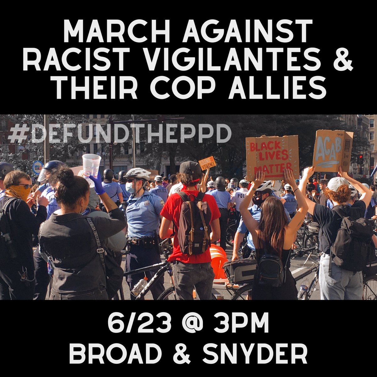 Join us to reject the racists in Marconi Plaza and the sham PPD budget. #DefundThePPD