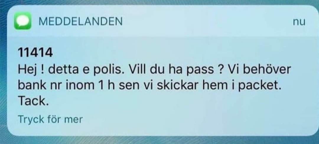 AsfyXi's tweet photo. Ändå fantastiskt serviceminded av polisen att erbjuda pass såhär enkelt! https://t.co/pXcxZ1o6N5