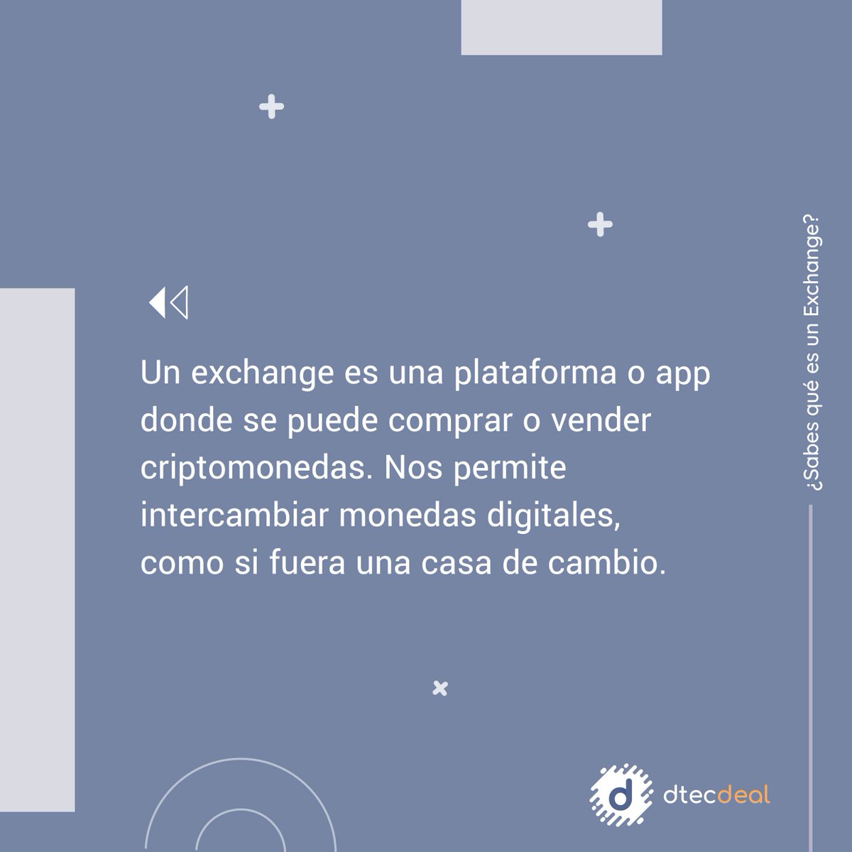 Dtecdeal_'s tweet photo. Un #Exchange es una plataforma o app donde se puede comprar o vender de #criptomonedas. Nos permite intercambiar monedas digitales, como si fuera una casa de cambio.
#Blockchain #wallet #billeteravirtual  #Smartcontract #freelancer #Diseñadores #Desarrolladores #Consultores https://t.co/VnBqZOC9pD