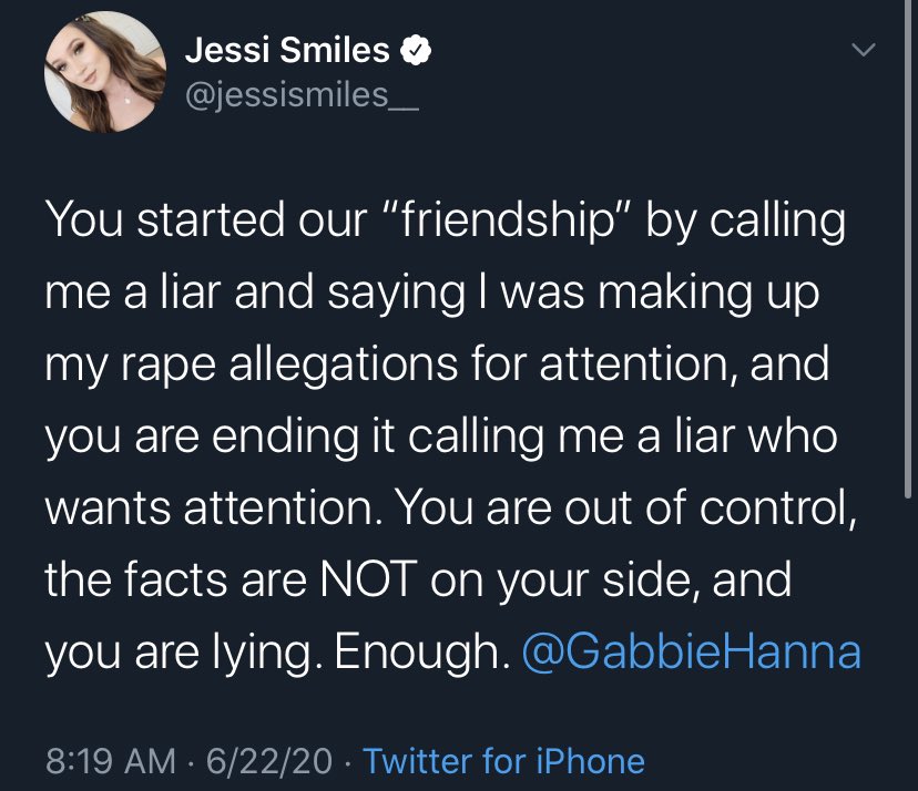 Jessi speaks out on Gabbie