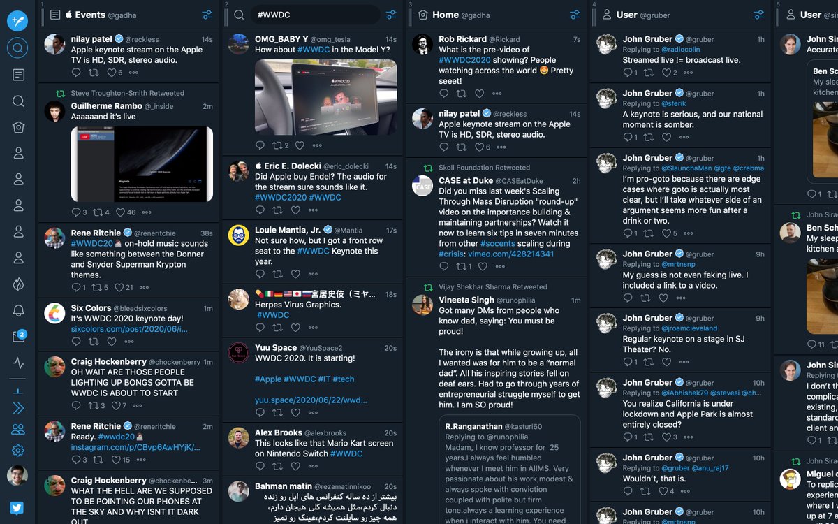 gadha's tweet image. that few times of the year when I launch TweetDeck for #AppleKeynotes