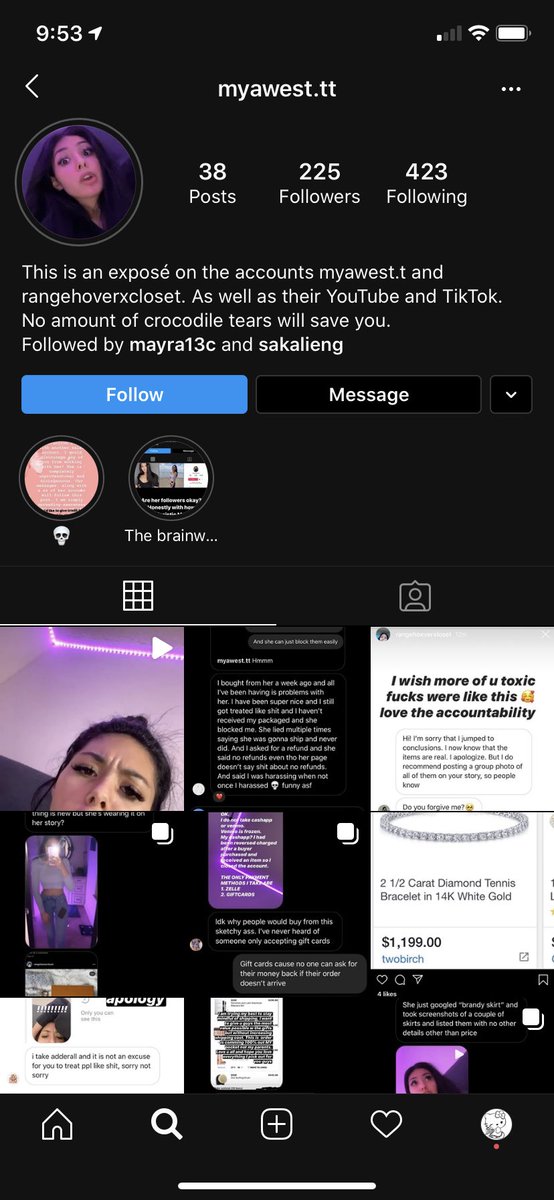 adding on to this thread, the instagram page is a page exposing her and the right is her tiktok where she says the n word and the r word multiple times...