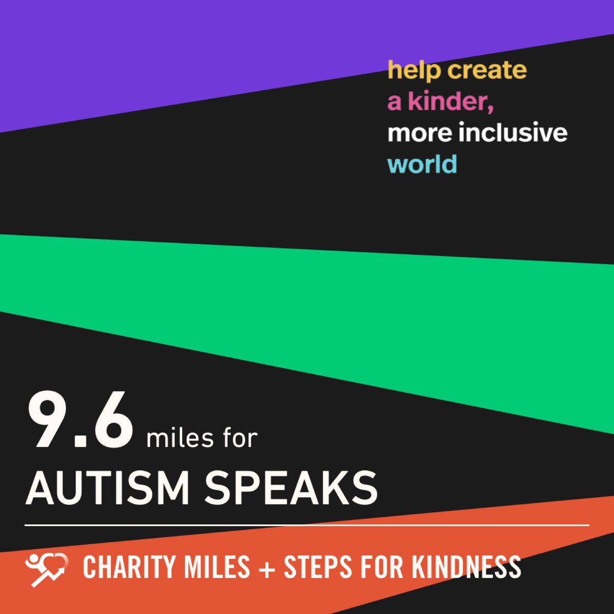 HHGStudio's tweet image. 9.6 @CharityMiles for @autismspeaks. #StepsForKindness