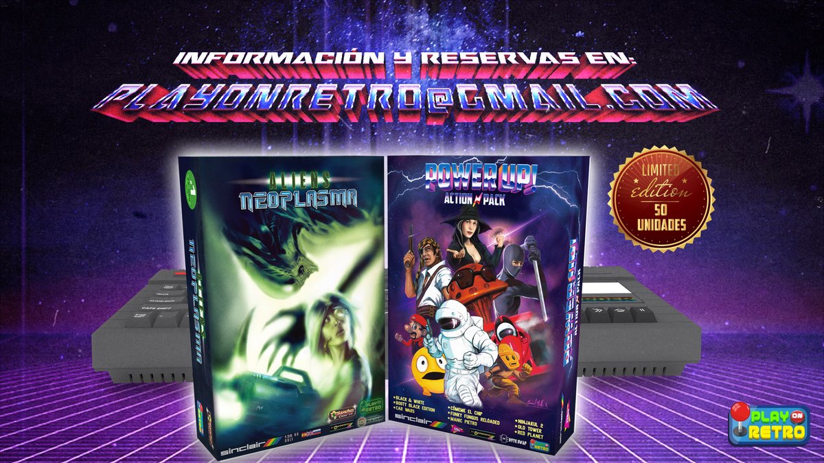 PlayOnRetro (@playonretro) on Twitter photo Ya puedes reservar tu copia en CARTUCHO para tu ZX SPECTRUM 128 Kb. tanto del genial Alien Neoplasma de SaNchez como el pack Power Up! con 9 juegazos. Sólo 50 unidades. Reserva tu copia sin compromiso en: forms.gle/TscqzhmhtGTE55… <a href="/RetromaniacMag/">👾RetroManiac👾</a> <a href="/RetroSouls/">Denis Grachev / RetroSouls</a> <a href="/ivan41006/">Ivan sanchez</a> Ya puedes reservar tu copia en CARTUCHO para tu ZX SPECTRUM 128 Kb. tanto del genial Alien Neoplasma de SaNchez como el pack Power Up! con 9 juegazos. Sólo 50 unidades. Reserva tu copia sin compromiso en: forms.gle/TscqzhmhtGTE55… <a href="/RetromaniacMag/">👾RetroManiac👾</a> <a href="/RetroSouls/">Denis Grachev / RetroSouls</a> <a href="/ivan41006/">Ivan sanchez</a>