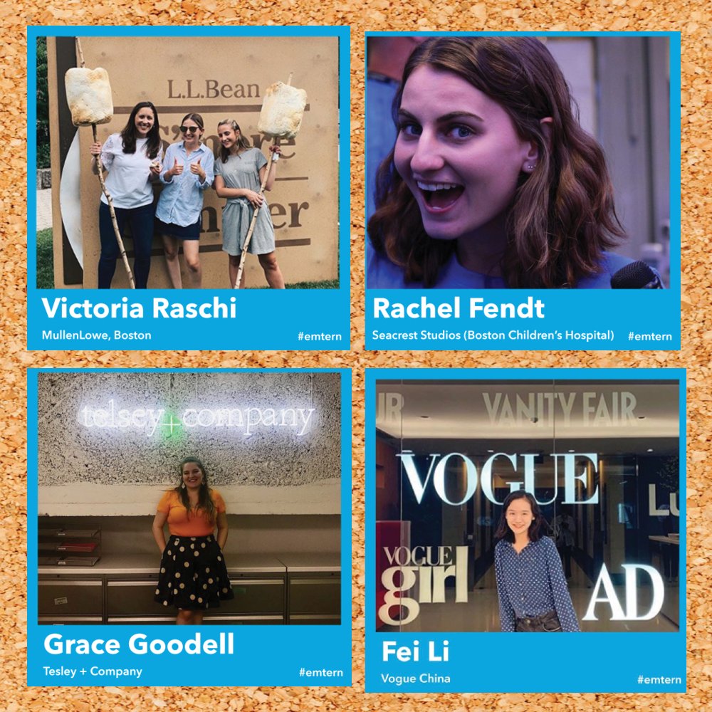 ECCareerDev's tweet image. Check out our @EmersonCollege #emtern spotlights from 2019 - 2020! We featured over 20 stories of student intern success over this past year and we're excited to share even more in the next year. Become an Emtern today by tagging a photo of yourself with #emtern 🦁💼 (1/2)