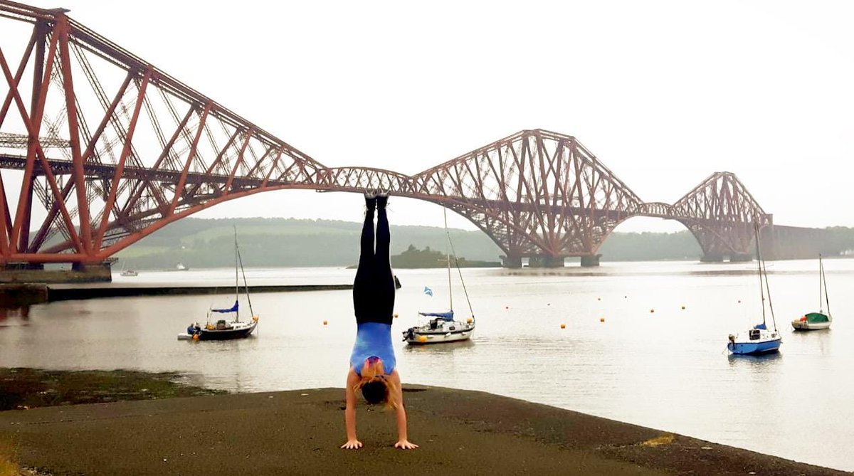 ScotGymnastics's tweet photo. It's international #handstandday on Saturday. Are you joining in?
🤸⬅️ 2m ➡️🤸‍♂️
This is one of our favourite photos from last year of Chloe showing the power and strength of the gymnast, holding up the Forth Bridge! 
@TheForthBridges #ScotGymFamily #PlayingOurPart https://t.co/CraaGlMXEf