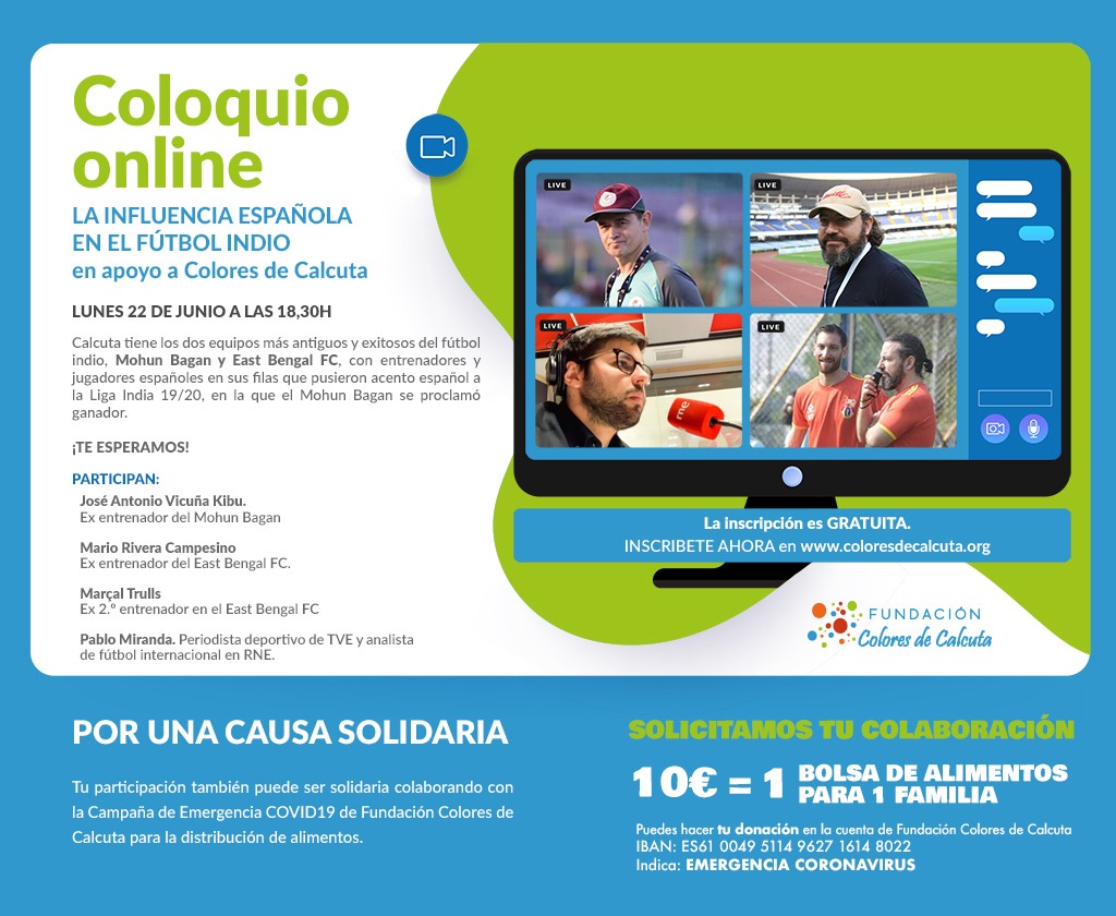 Gran charla coloquio solidaria sobre la influencia española en el fútbol indio!! No os la perdáis!!