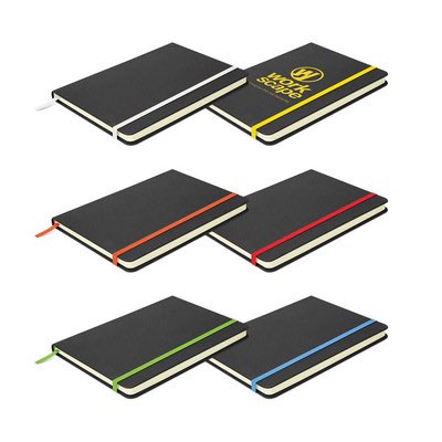 Lowest price, high quality A5 PU leather notebook, It has 80 leaves 160 pages of 80gsm lined cream paper with a bookmark ribbon and an elastic closure band. MultiColours match your request #ningbopromo #notebook #promotionalproducts #punotebook
