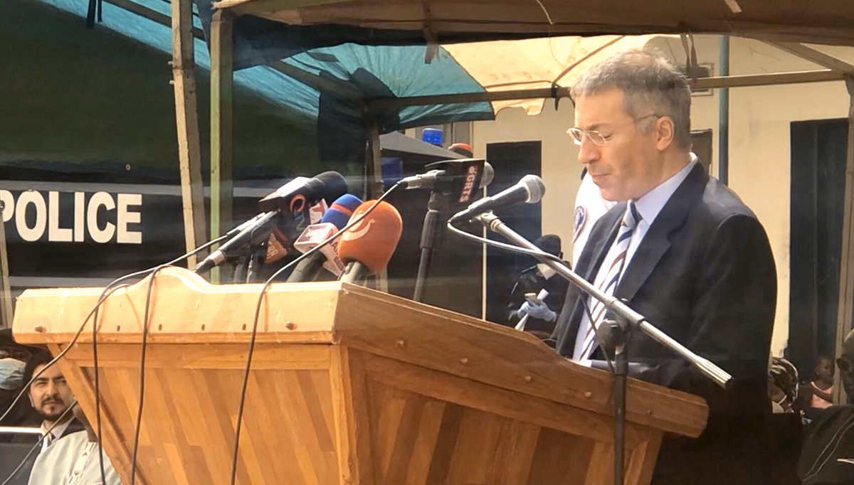 Bjlconvention's tweet photo. H.E. Tolga Bermek, #Turkish Ambassador reaffirms the willingness of his government to continue supporting and sharing experiences with The Gambia as we prepare for the 2nd largest gathering of world leaders. 
@MFATurkey 
#DevelopGambia #Gambia https://t.co/cZQaD9icWG