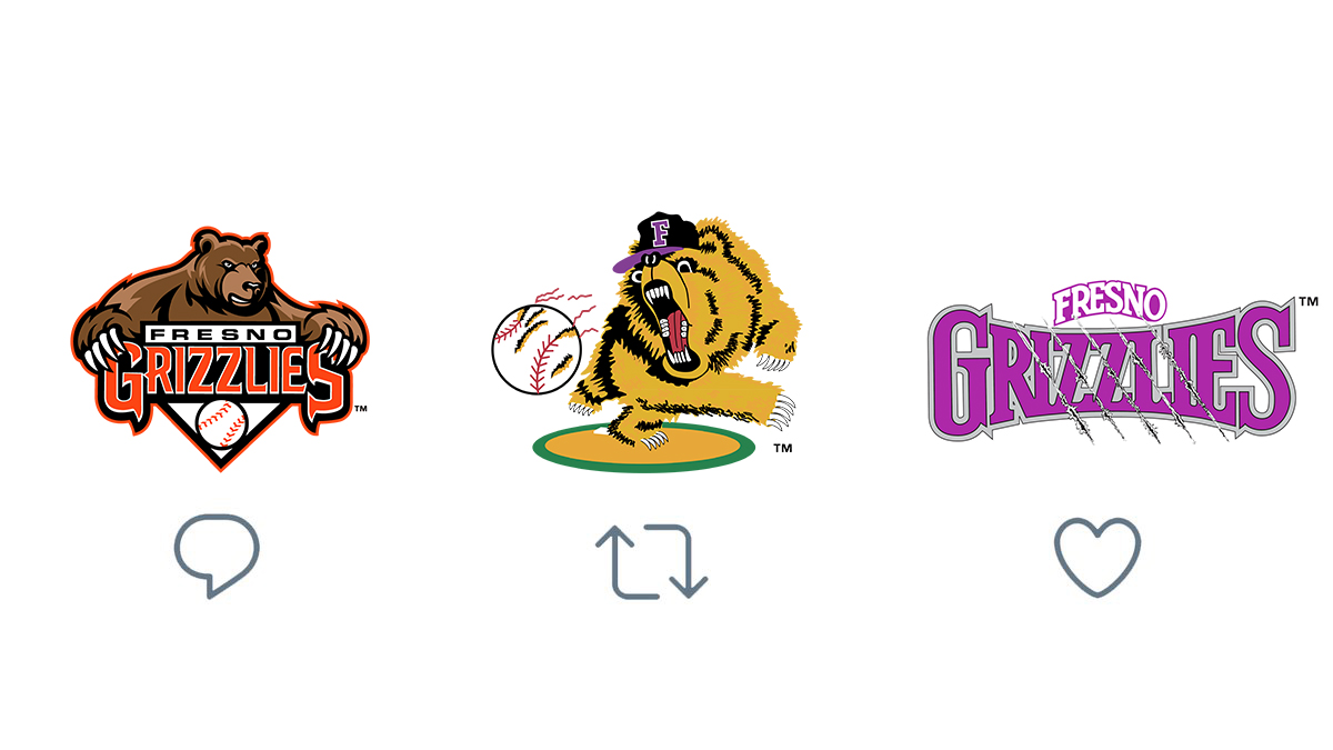 FresnoGrizzlies's tweet image. Which one of these historic logos is your favorite?
