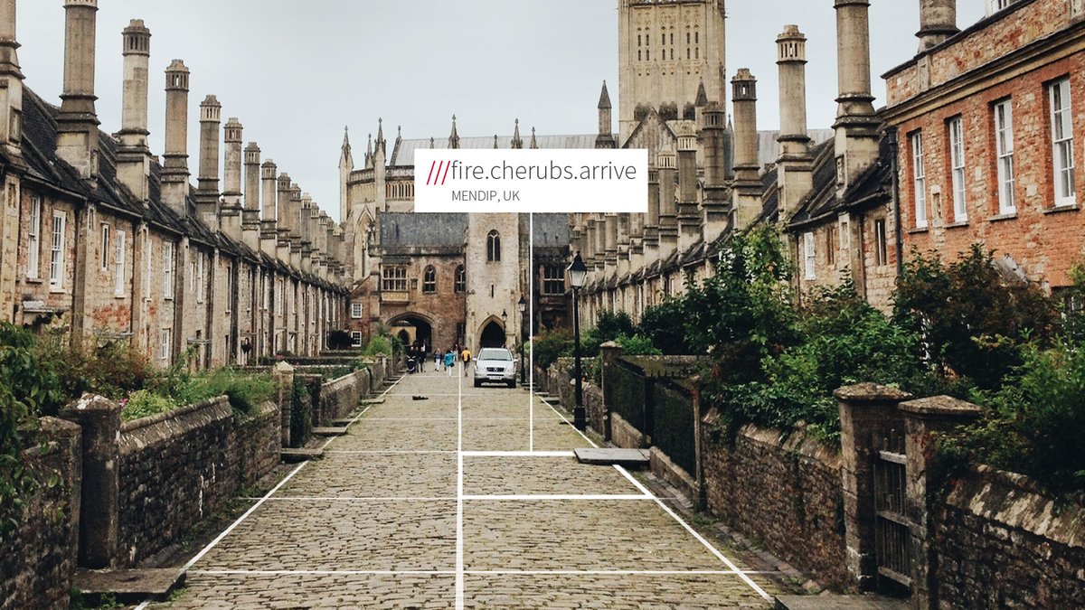 Mews in Mendip, UK. On house is addressed ///fire.cherubs.arrive