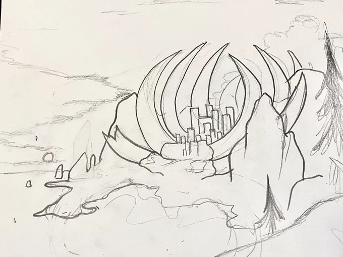 i sketched this piece w paper before starting :D 

it's fun to sketch comps w pencil and paper then later make em digital pieces ~ 