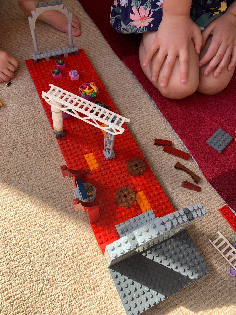 Ladeington's tweet image. We’ve been watching @netflix #TheFloorisLava with the kids (highly recommend it for that old school Saturday night family viewing feel) &amp;amp; they made their own course out of Lego, including covering the steps after a while if the teams take their time 😂