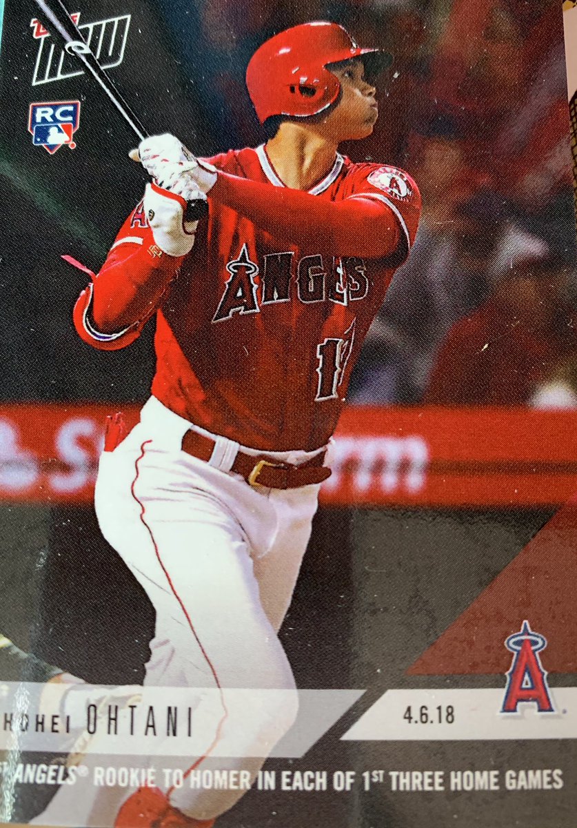 Day 93. Ohtani card, first Angels rookie to homer in each of first 3 home games.