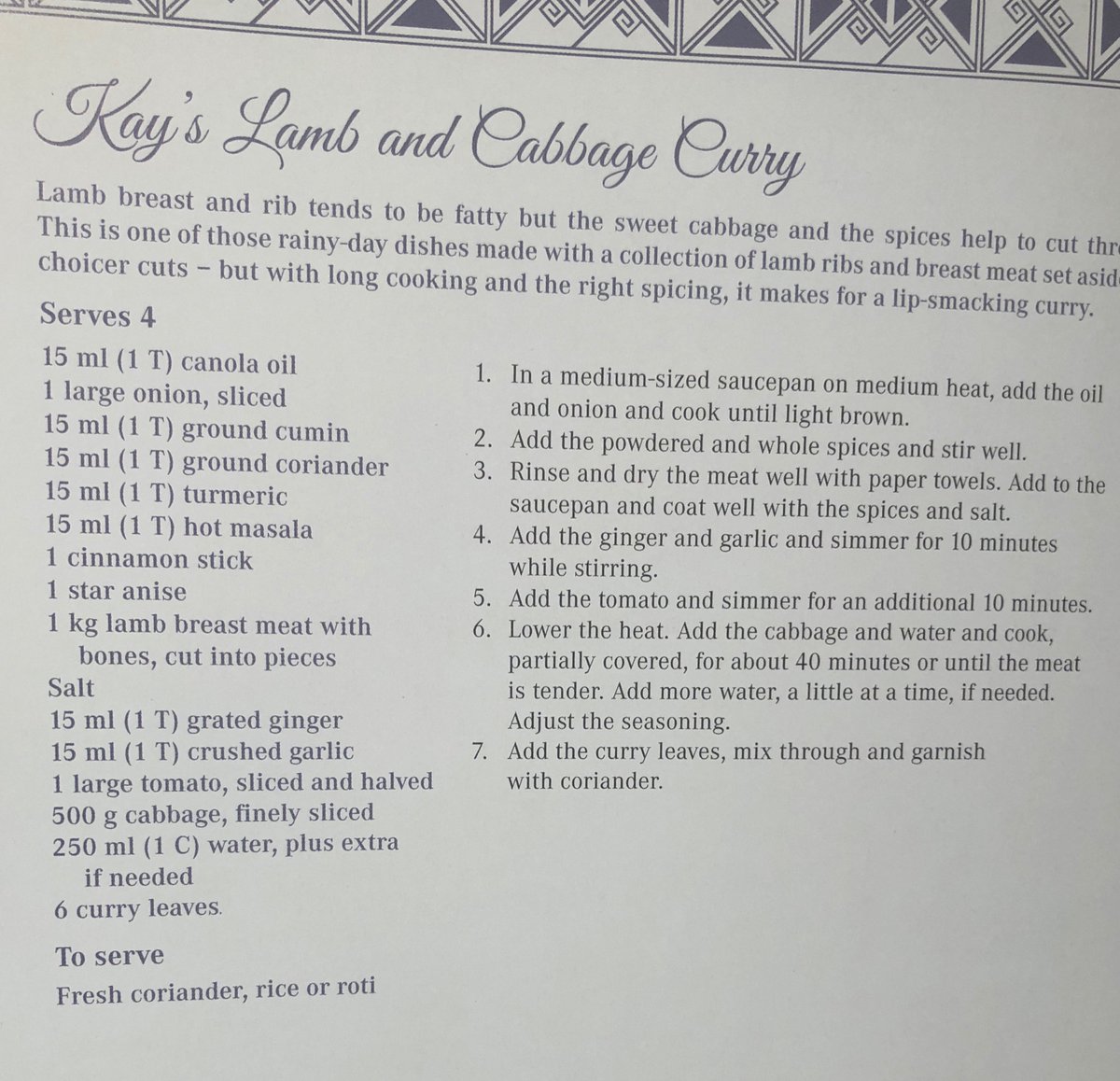 IshayGovender's tweet photo. Lamb rib and cabbage curry. Perfect wintry day for it. My mum’s recipe. Also in Curry: Stories & Recipes Across South Africa (Exclusive Books, CNA, Loot, Takealot, Yuppie Chef - ask them for a copy if not in stock) #SACurryBook https://t.co/0jeLtoZFA2