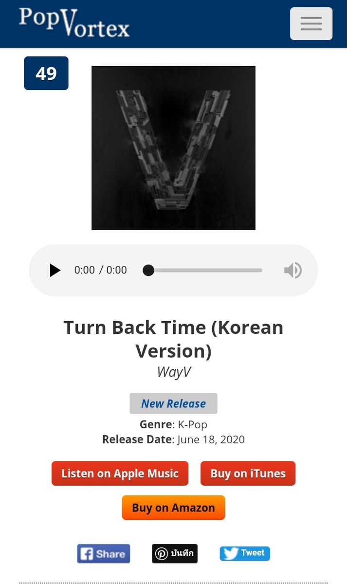 TENzenter's tweet photo. iTunes Top 100 K-Pop Songs

updated Monday,June 22 2020 , 10.06 am  Turn Back Time (Korean Version) by WayV is #49 on iTunes K-Pop songs chart. #iTunes #KORver_WayVTurnBackTime #TurnBackTimeKoreanVer #WayV #威神V #TENChittaphon #เตนล์ #TEN #李永钦 #텐 #テン https://t.co/fPByyRP5QS