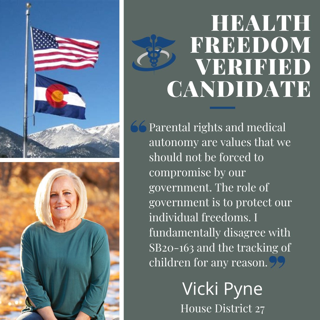 MedicalAutonomy's tweet photo. @ForHd27 is running for HD27 against Rep Titone. This is a house seat we need to take back for our families. Help Vicki stand strong in her race so she can stand strong for #MedicalFreedom https://t.co/sW28tfVsw5 #Election2020 #ColoradoRising #copolitics #coleg @storm_truth https://t.co/CqhGsZsZe5