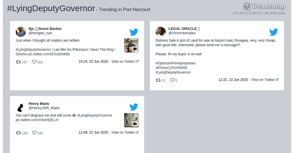 TMPortHarcourt's tweet photo. #lyingdeputygovernor is now trending in #PortHarcourt

https://t.co/hYvYqJ9IgJ https://t.co/NS7yyIlxCT