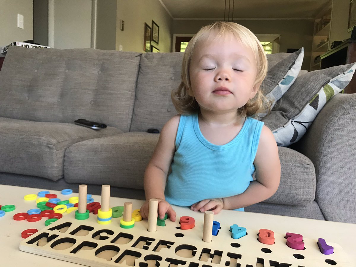 AmandaHeldOpelt's tweet photo. Breath in, little girl... letters are hard.  Learning is hard. https://t.co/S8SImWq9LG