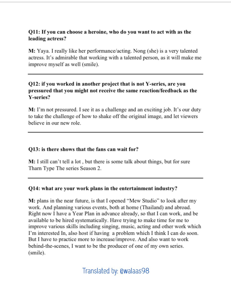 walaas98's tweet image. Translation of P’Mew’s full interview with Sudsapda. 

(2/2)
 
#SUDSAPDAxMewTalk