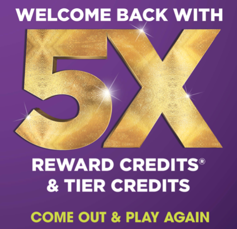 Check out our 5X Multplier of Reward Credits &amp; Tier Credits going on until July 15th.   See Caesars Rewards or the link below for complete details.

bit.ly/2YTWxYi