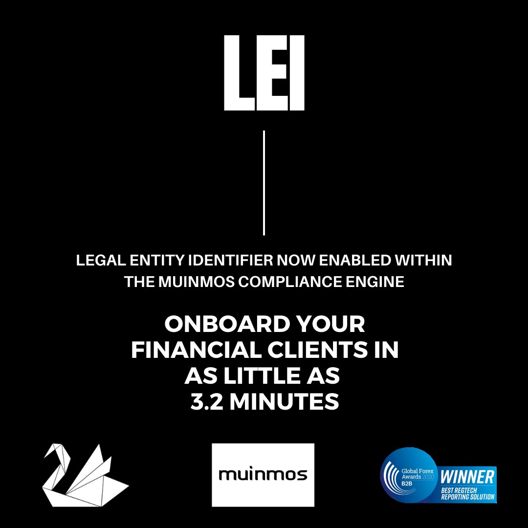 #LEI (Legal Entity Identifier) is now included automatically within all our #compliance assessments for corporate entities! Clients can look forward to having clear and unique identification of legal entities participating in financial transactions. We have just gotten faster!
