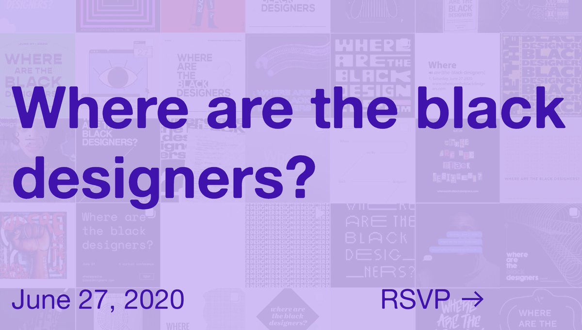 Where Are The Black Designers? is an online conference happening this Saturday, June 27, bringing together designers, educators, and creative leaders for a dialogue about tackling the diversity issues within the design industry.

It's free, RSVP now at wherearetheblackdesigners.com
