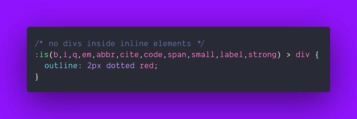 07:07 - 24 de xuño de 2020. /* no divs inside inline elements */:is(b,i,q,e...