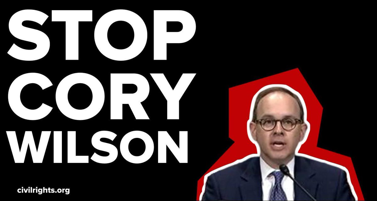 Graphic says "Stop Cory Wilson" and shows an image of the nominee.