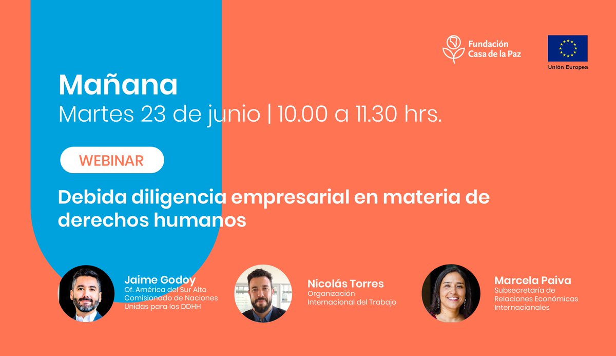 casadelapaz's tweet photo. Únete al primero de los conversatorios haciendo click aquí https://t.co/aOnXCIPSVG Contraseña 939530 @UEenChile @OITconosur @ONU_derechos @ChileOECD https://t.co/mHsRnVSmBU