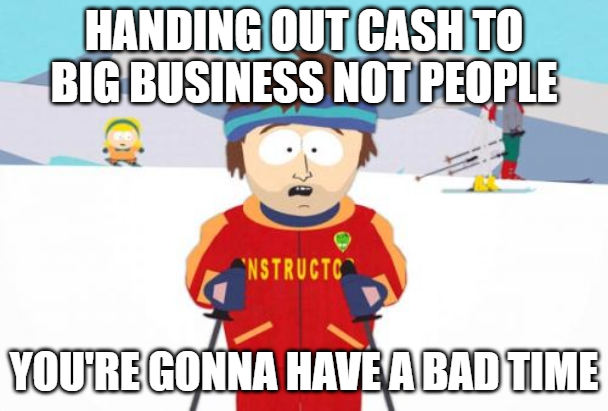 UBIManchester's tweet photo. Govt is giving £650 billion to support businesses but without cash to public to spend in our communities this is a short-term solution. £1000 recovery payout for every person in the UK is 10% of what’s already being spent #TrickleUp #UBI #UniversalBasicIncome #UBILabManchester https://t.co/lXaywCpUWd