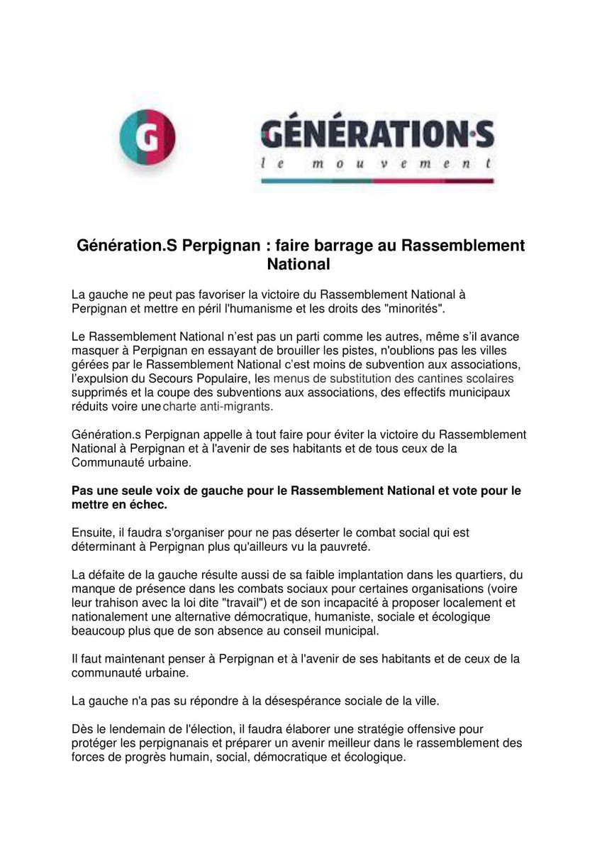 Génération•s Le Mouvement Perpignan tweet media