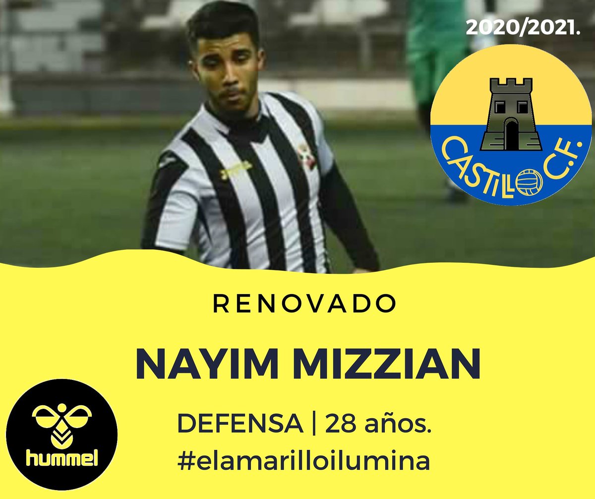 CastilloCFofic's tweet photo. 🟡🔵 Regional 2020/2021.
✔ RENOVADO
NAYIM MIZZIAN
Defensa | 28 años.
#hummel #castillocf
#elamarilloilumina 💛💙 https://t.co/Xp4aIIQHW8