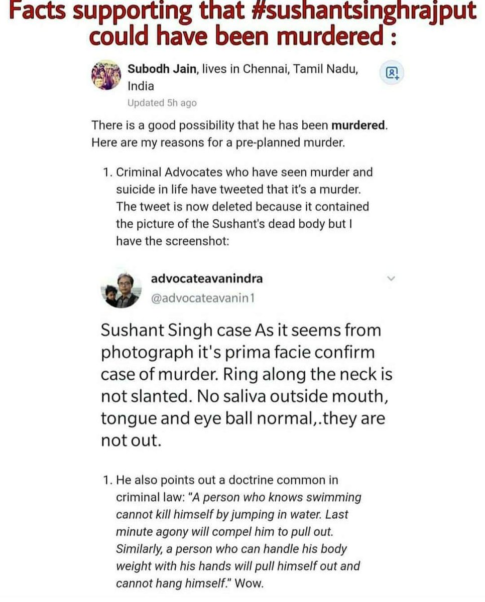 Awesum_Hrithik's tweet photo. After reading this I had a strong feeling that it wasn't a suicide.
#JusticeForSushant 
#dontbesilent
#SpeakingOut
#CBIEnquiryForSushant https://t.co/ci4z76dAcD