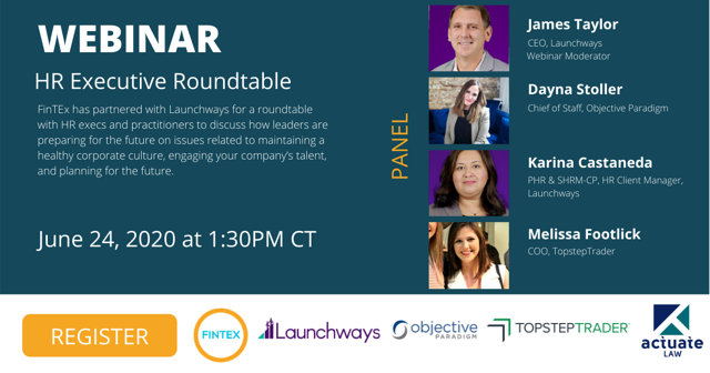 FinTExChicago (@fintexchicago) on Twitter photo FinTEx & <a href="/LaunchwaysCo/">Launchways</a> host roundtable with HR execs and practitioners to discuss how leaders are preparing for the future on issues related to maintaining a healthy corporate culture, engaging your company’s talent, and planning for the future.
Register: bit.ly/315hnXt FinTEx & <a href="/LaunchwaysCo/">Launchways</a> host roundtable with HR execs and practitioners to discuss how leaders are preparing for the future on issues related to maintaining a healthy corporate culture, engaging your company’s talent, and planning for the future.
Register: bit.ly/315hnXt