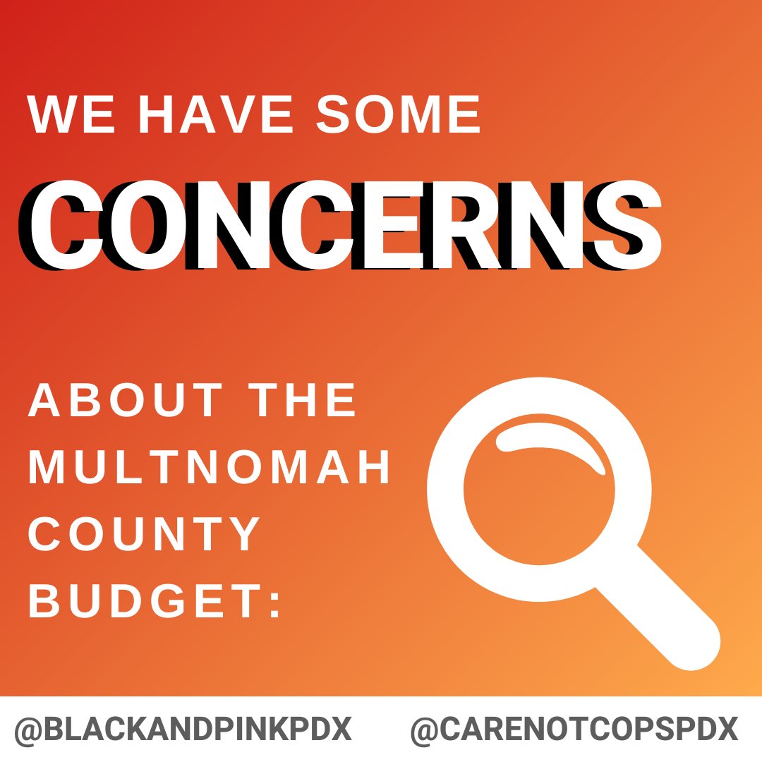 So what are some things to look out for in the proposed Multnomah County budget? We are focusing on the budgets of the Sheriff's Office, Department of Community Justice, and the District Attorney's Office.