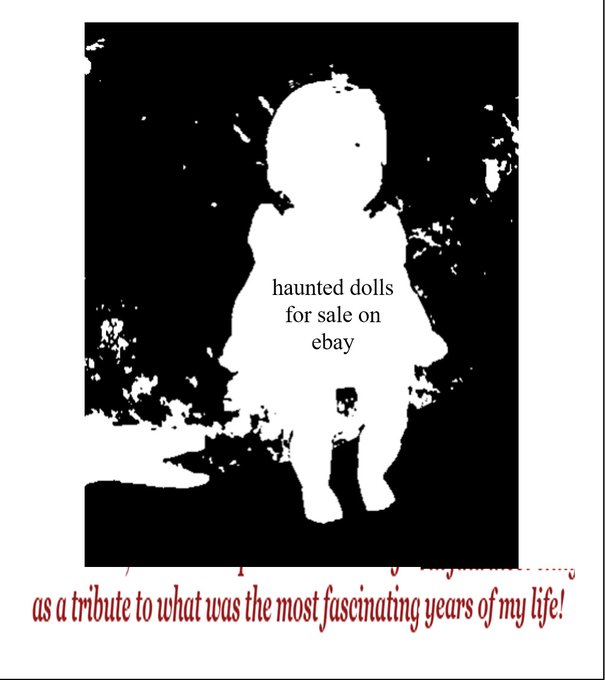 Haunted Dolls for Sale on ebay: as a tribute to what was the most fascinating years of my life!

a black and white collage created from ebay listings of haunted dolls
read it for free/pay what u will on gumroad: https://t.co/WoHVQ2mvaE 