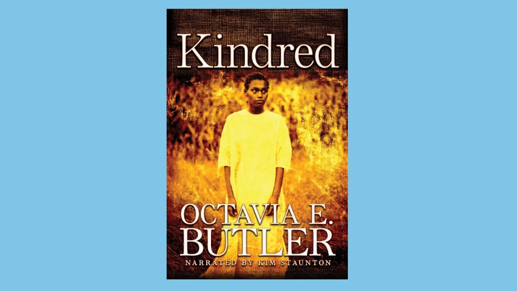 a bookcover featuring a standing African-American woman, wearing a white gown looking off into the distance