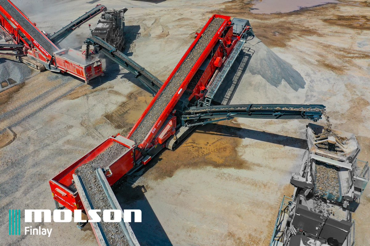molsonfinlay's tweet photo. The first @terex_finlay 696 2 deck inclined screener working in the UK for @KJ_Services

The new high energy screenbox features two full size 6.1m x 1.7m (20’ x 5’ 7”) to give a total screening area of 20.74m² (223ft²). 

#terexfinlay #quarry #molsonfinlay #molsongroup #aggregate https://t.co/t6Jp7AuB4U