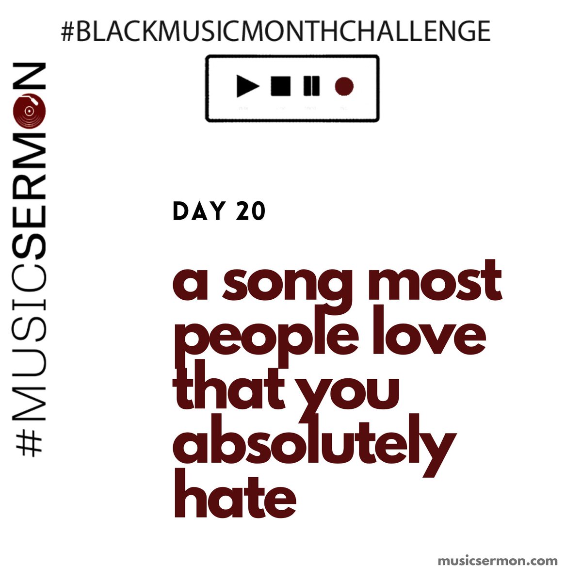 I mentioned it's arguing time for the  #BlackMusicMonthChallenge right? Ok, so every year, this is our most contentious day. Let's all prepare and say a little prayer over the TL. Day 20: A song most people love that you absolutely hate. *hides*