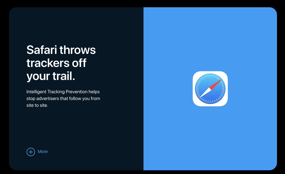 2/ The verb they use is "track" (note how "personalize" is more buried).  @apple has been consistent about trying to turn "track" from an insider digital marketing term to a dirty word. I& #39;d wager they& #39;ve succeeded (or are close to it).  https://www.apple.com/privacy/&...